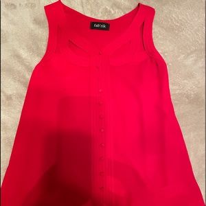 Red sheer lined sleeveless blouse, size S, $15